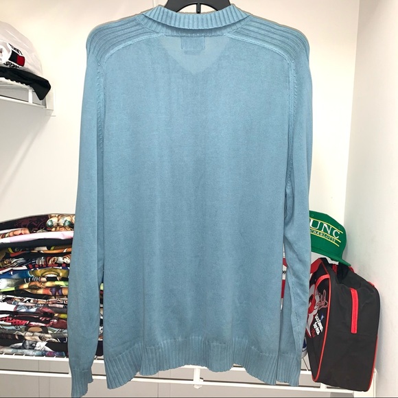 Mens Pendleton Quarter 1/4 Zip Sweater Long Sleeve Light Blue XL - Picture 3 of 5